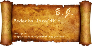 Bederka Jozafát névjegykártya